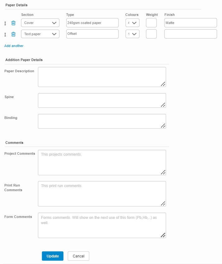 Print Run Data Fields Stison